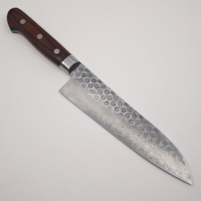 Touroku Sakai Ono VG10 17 Layer Damascus Santoku 180mm Brown Western Handle