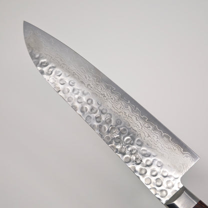 Touroku Sakai Ono VG10 17 Layer Damascus Santoku 180mm Brown Western Handle