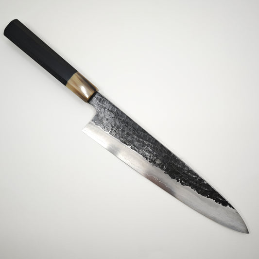 Tadokoro Hamono Ginsan(Silver3) Kurozome Tsuchime Gyuto 220mm