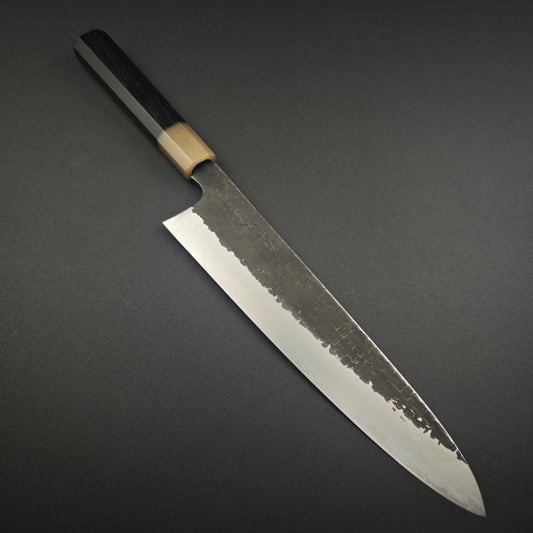 Tadokoro Hamono Ginsan(Silver3) Kurozome Tsuchime Gyuto 240mm