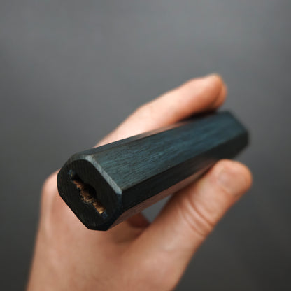 Octagonal Oak Samurai Blue Lacquered