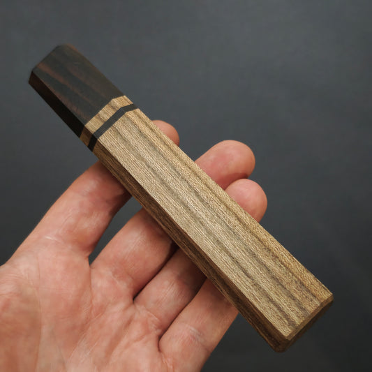 Octagonal zelkova elm-ebony ferrule Handle