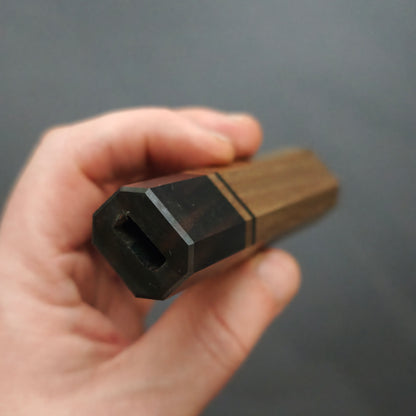 Octagonal zelkova elm-ebony ferrule Handle