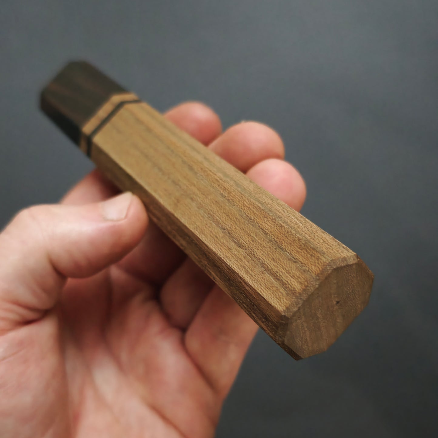 Octagonal zelkova elm-ebony ferrule Handle