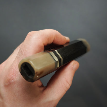 Black Ebony With Dual Blond Buffalo Horn Ferrule - 3 Metal Spacers