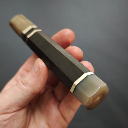 Black Ebony With Dual Blond Buffalo Horn Ferrule - 3 Metal Spacers