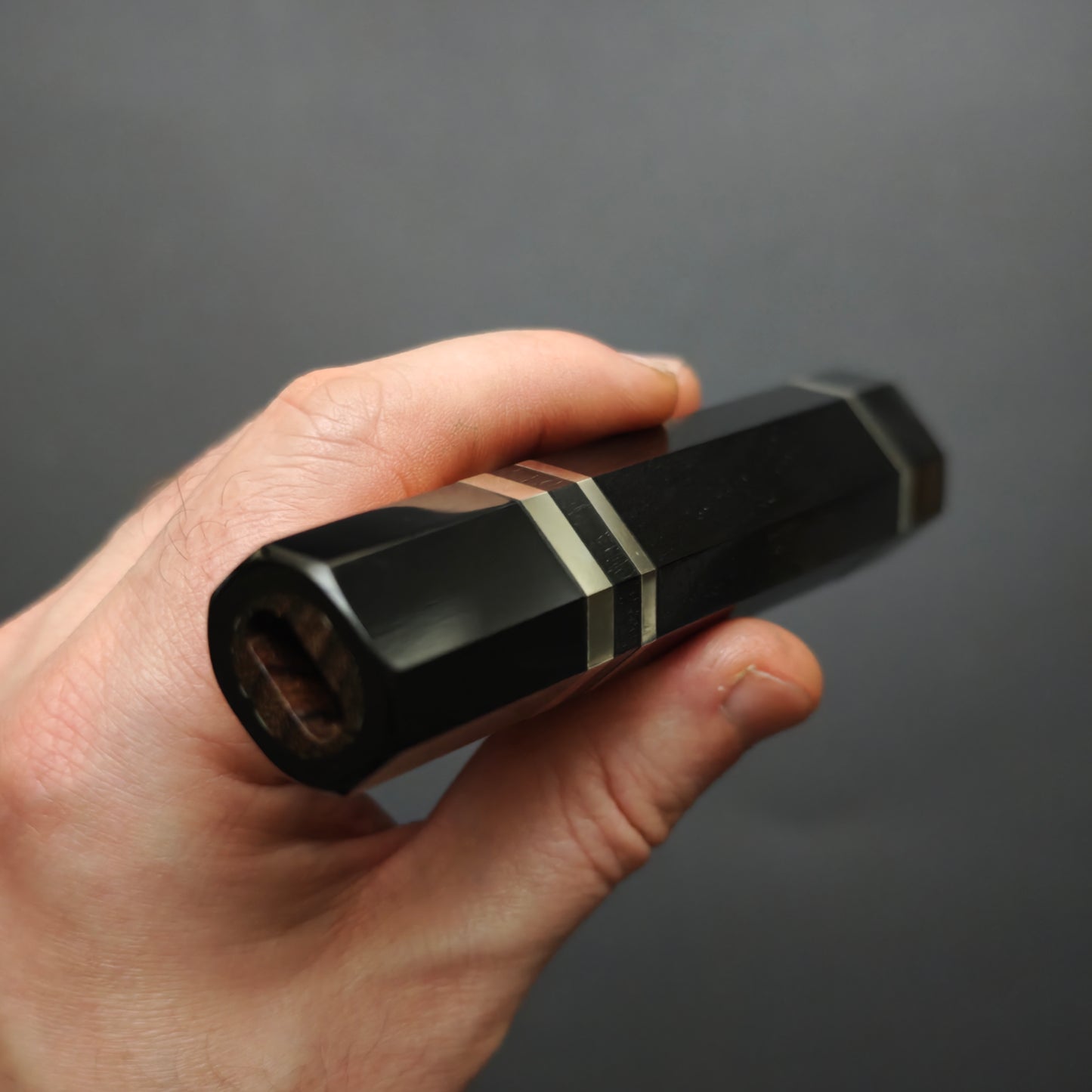 Black Ebony with Dark Buffalo Horn Ferrule - 3 Metal Spacers