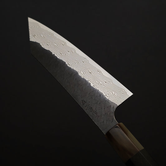 Nigara Hamono SPG Strix Kurouchi Damascus Kiritsuke Santoku 165mm