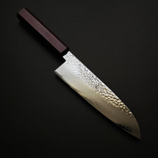 Touroku Sakai KAGAYAKI VG10 Damascus Tsuchime Santoku 170mm