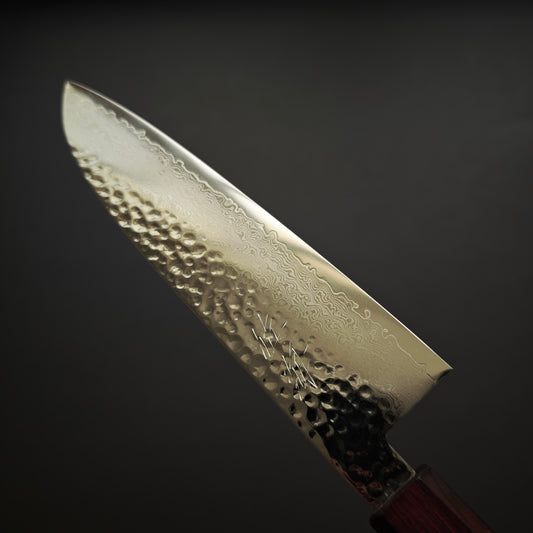 Touroku Sakai KAGAYAKI VG10 Damascus Tsuchime Santoku 170mm