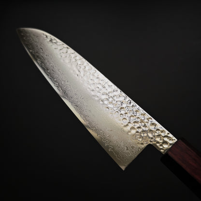 Touroku Sakai KAGAYAKI VG10 Damascus Tsuchime Santoku 170mm