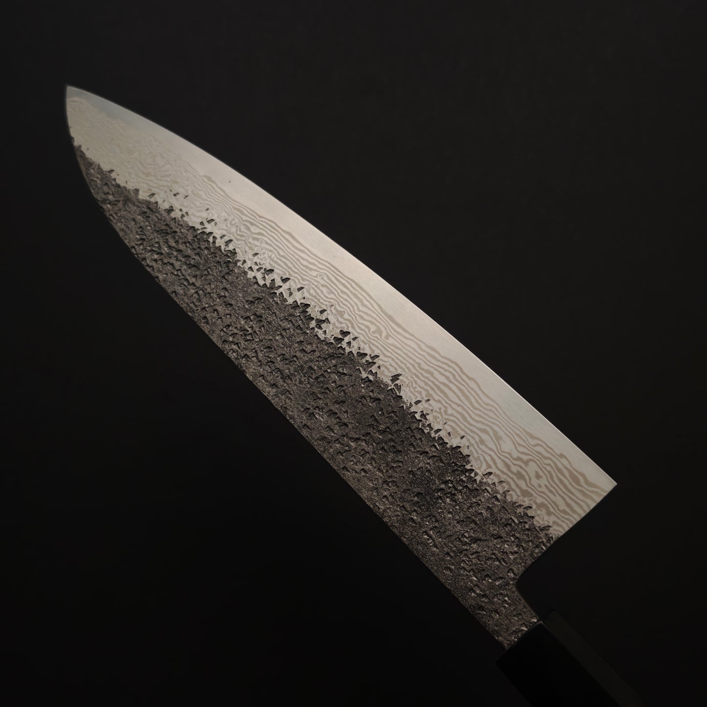 21 Miyazaki Kajiya Ginsan Damascus Tsuchime Gyuto 210mm (Batch3)