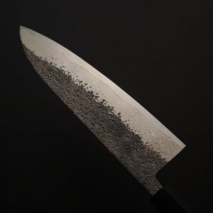 21 Miyazaki Kajiya Ginsan Damascus Tsuchime Gyuto 210mm (Batch3)