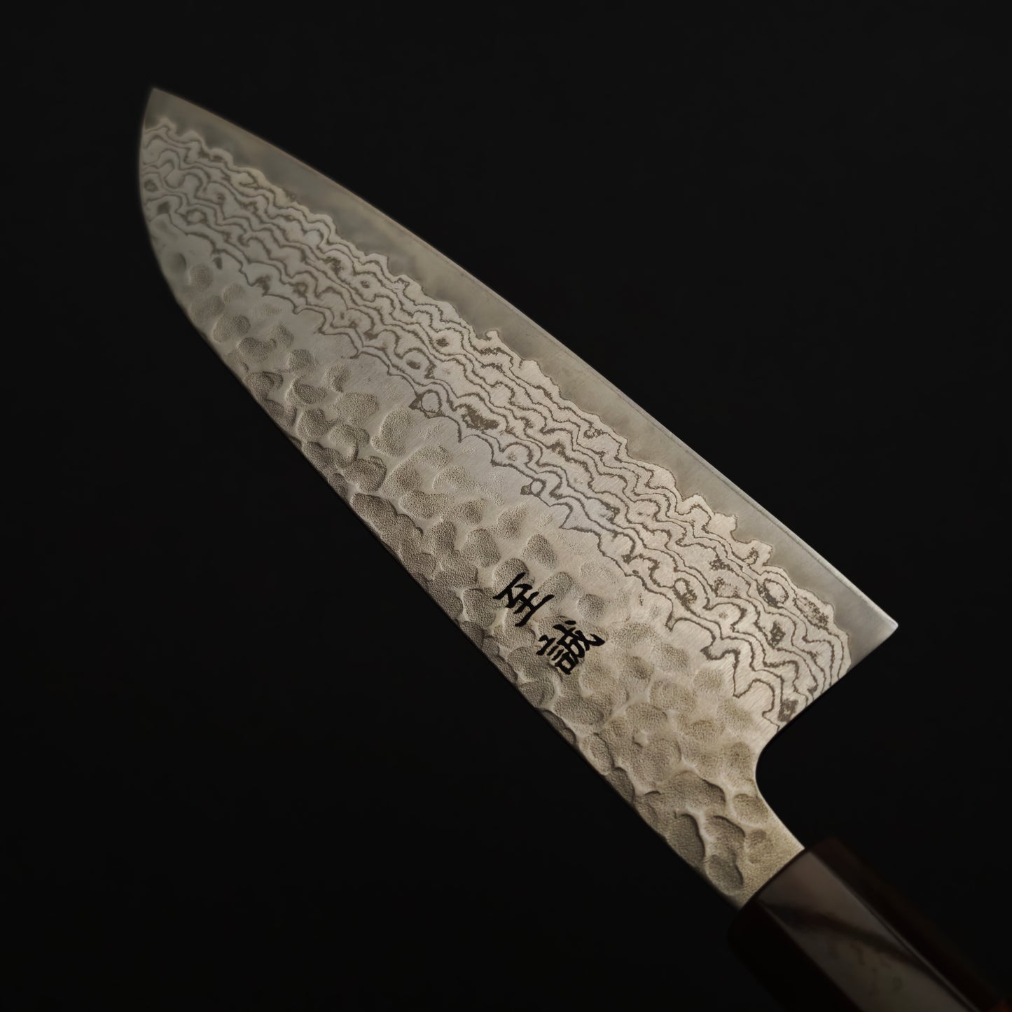 Shisei Ginsan Tsuchime Damascus Santoku 165mm