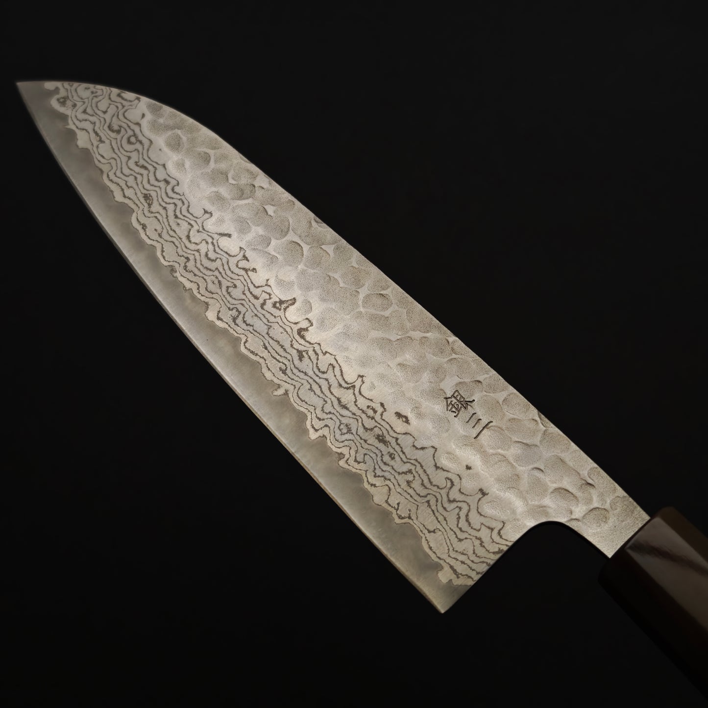 Shisei Ginsan Tsuchime Damascus Santoku 165mm