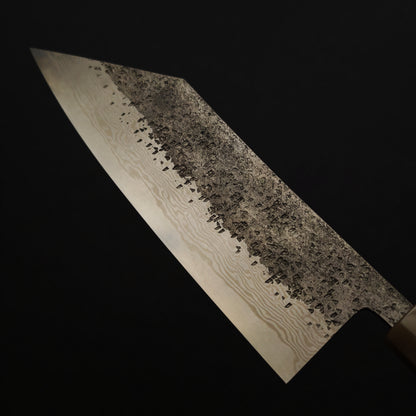26 Miyazaki Kajiya Ginsan Damascus Tsuchime Bunka 180mm (Batch3)