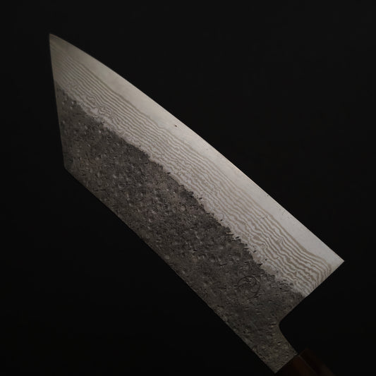 27 Miyazaki Kajiya Ginsan Damascus Tsuchime Bunka 180mm (Batch3)