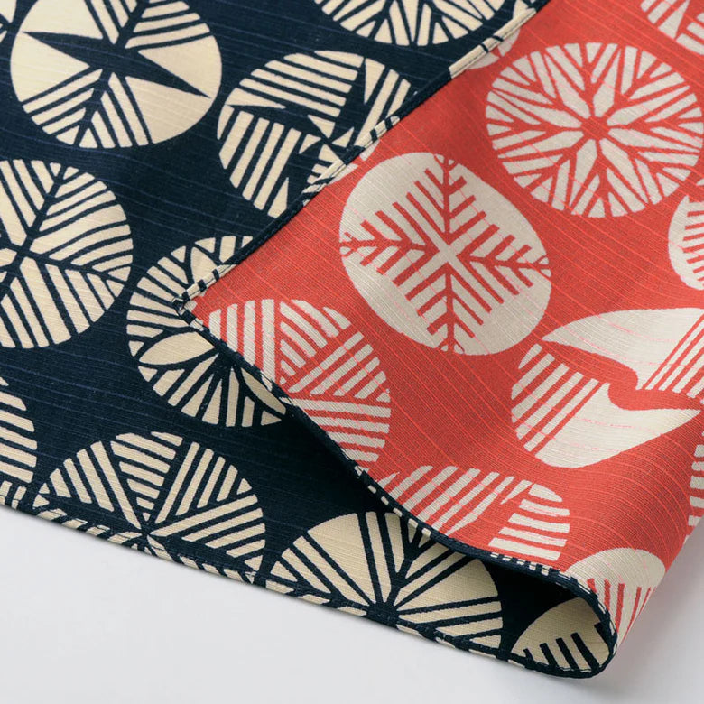 Furoshiki wrapping cloth-Isa monyo reversible, pine Navy/Red 480mmx480mm