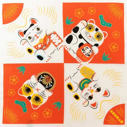 Furoshiki wrapping cloth-Fuku COCHAE | Manekineko Red 480mmx480mm